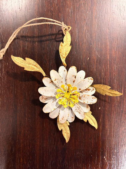 White Daisy — antique-style metal flower ornament by Cody Foster, sold individually