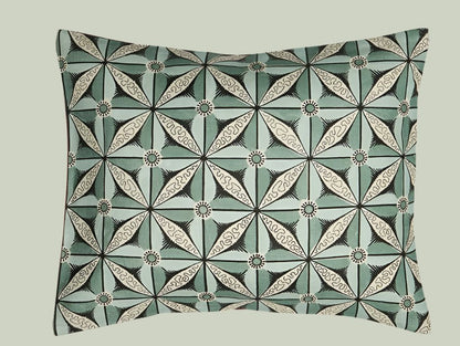 Mezieres Vert/Green Small Cushion - Antoinette Poisson Linen Cushion – Domino Paper Design - Bon Ton goods
