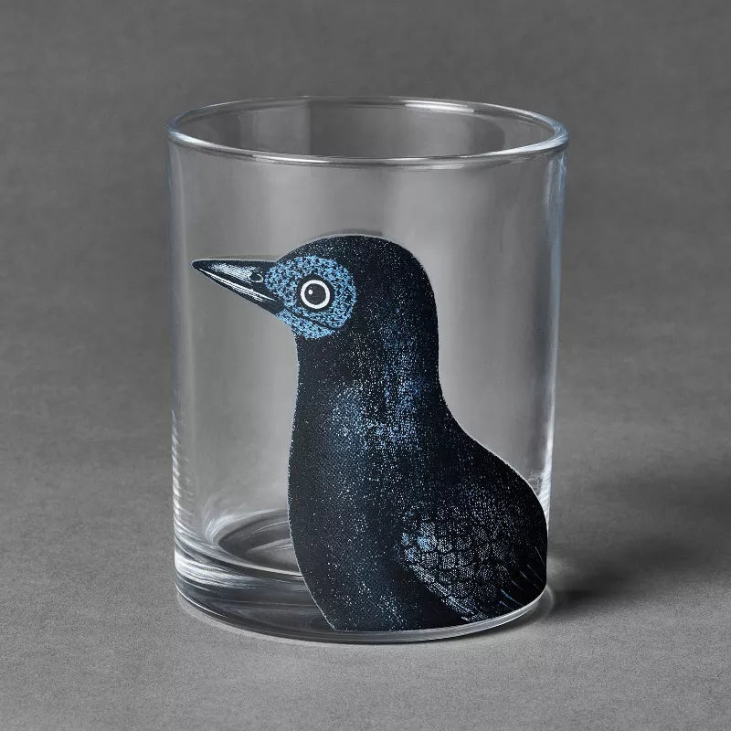 Midnight Dreary Black Bird Highball Glass Set of 4 | John Derian - Bon Ton goods