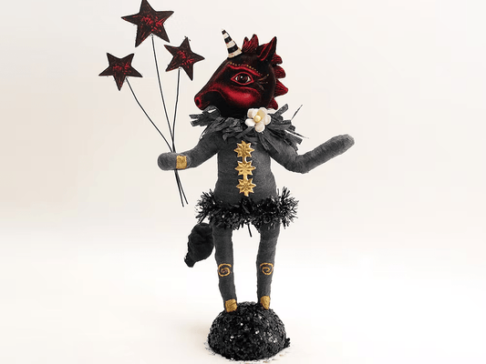 Midnight Unicorn Figure (In Partnership With Johanna Parker Design) | Vintage by Crystal Spun Cotton Ornament - Bon Ton goods