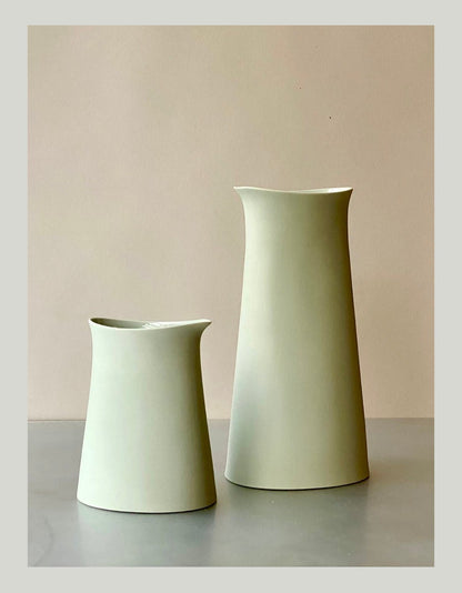 Milk and Creamer Pitcher Set, Celadon Bisque | Ted Muehling for Nymphenburg - Bon Ton goods