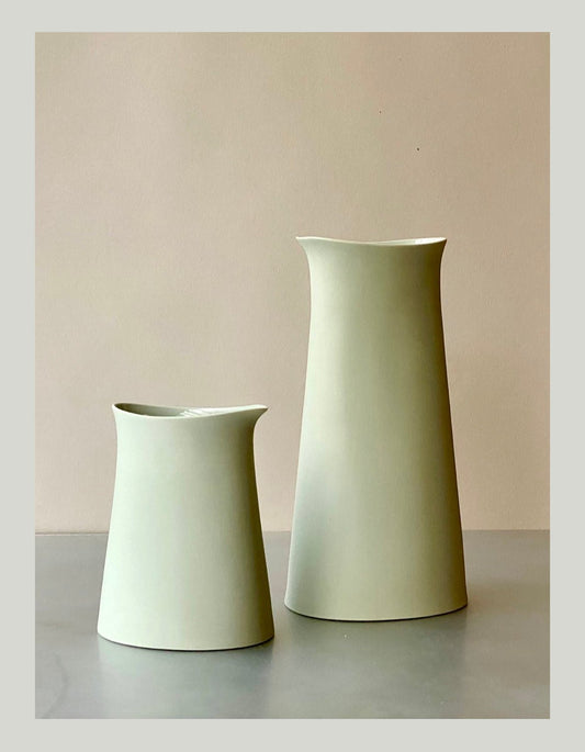 Milk and Creamer Pitcher Set, Celadon Bisque | Ted Muehling for Nymphenburg - Bon Ton goods