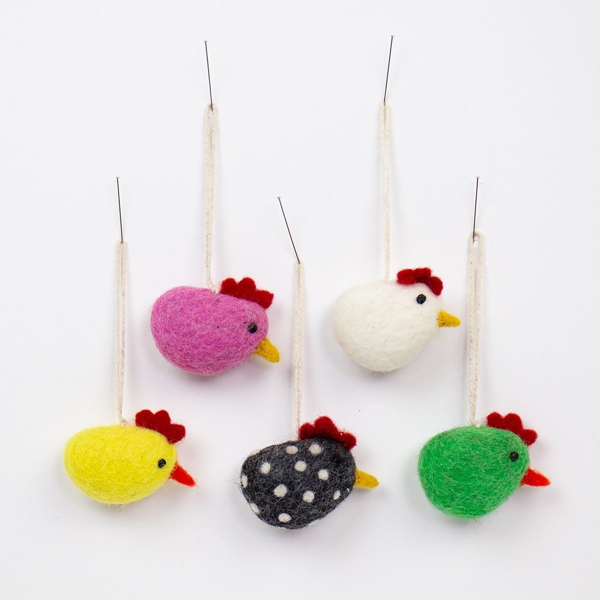 Mini Felt Chicks, Set of 5 by A World of Craft, Swedish-designed handmade Easter decoration