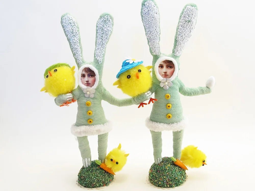 Mint Bunny Child Figure - Vintage by Crystal - Bon Ton goods