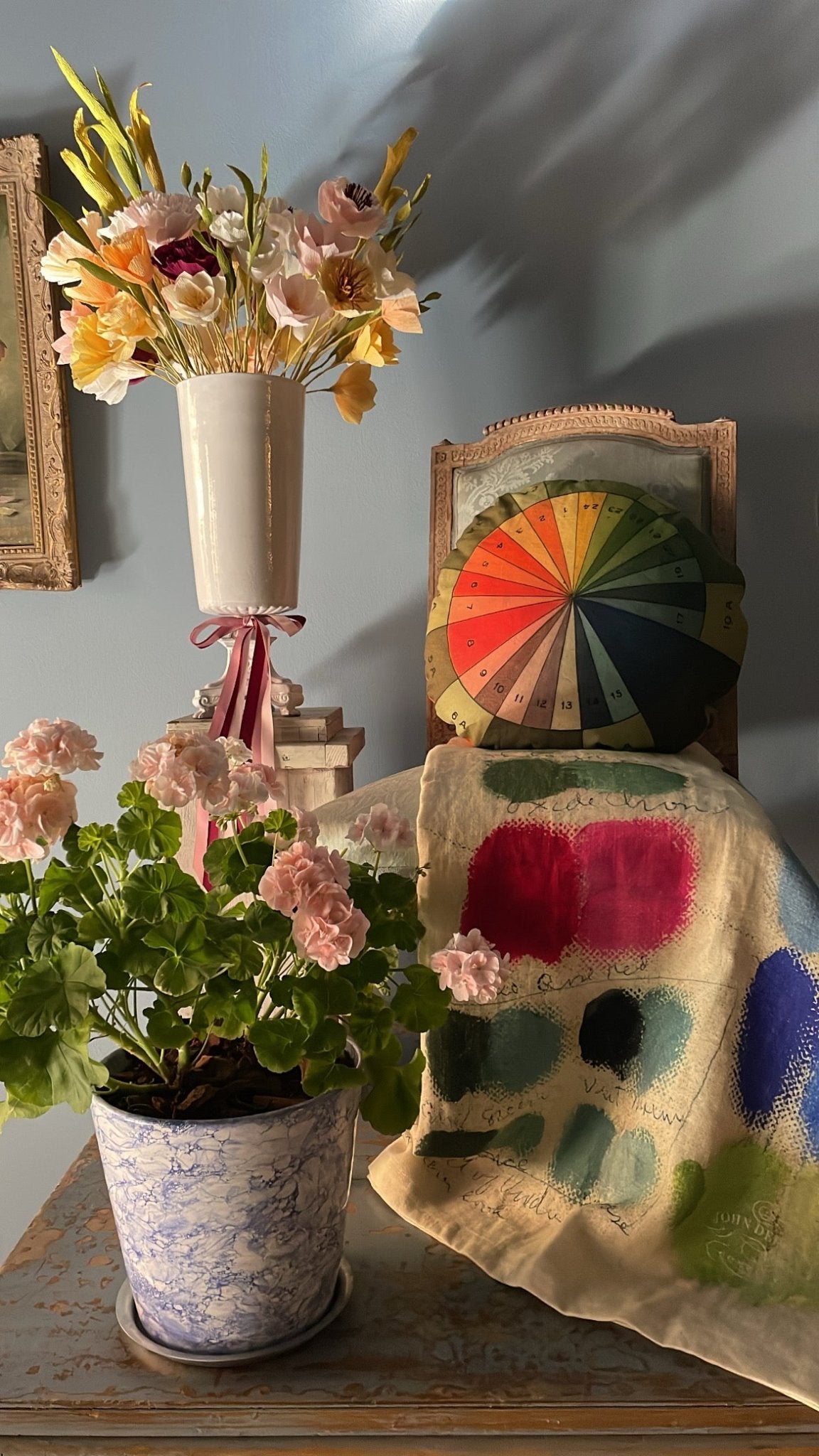 Mixed Tones Canvas Throw | John Derian - Bon Ton goods