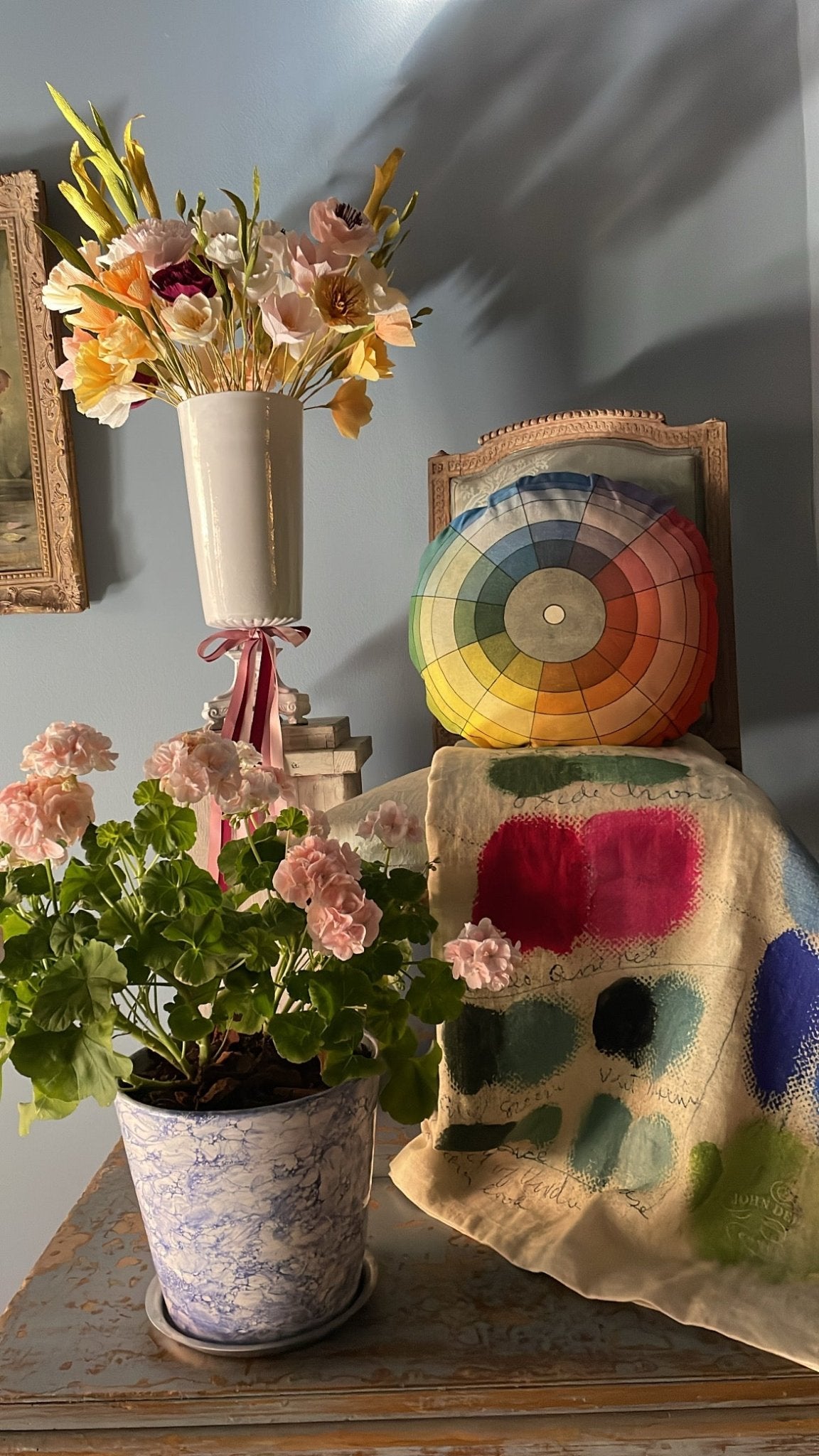 Mixed Tones Canvas Throw | John Derian - Bon Ton goods