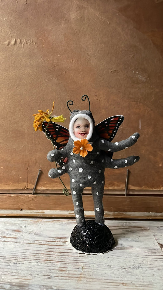 Monarch Butterfly Child - Vintage Inspired Spun Cotton | Vintage by Crystal Spun Cotton Ornament - Bon Ton goods