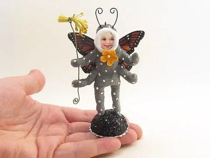 Monarch Butterfly Child - Vintage Inspired Spun Cotton | Vintage by Crystal Spun Cotton Ornament - Bon Ton goods