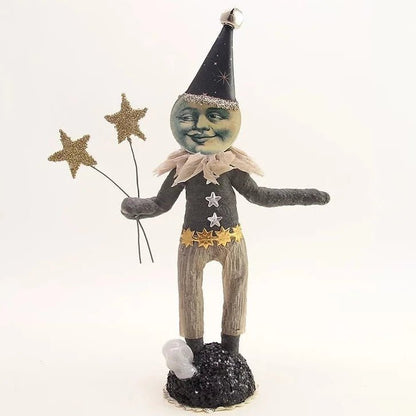 Moon Man Figure - Vintage Inspired Spun Cotton | Vintage by Crystal Spun Cotton Ornament - Bon Ton goods