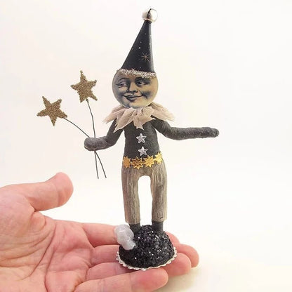 Moon Man Figure - Vintage Inspired Spun Cotton | Vintage by Crystal Spun Cotton Ornament - Bon Ton goods