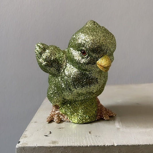 Moss Green Glitter Chicken Spreading Wings | Ino Schaller - Bon Ton goods