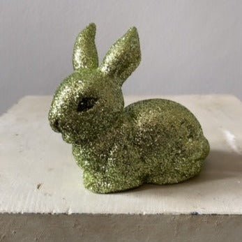 Moss Green Glitter - Extra Small Bunny Lying, Ino Schaller - Bon Ton goods