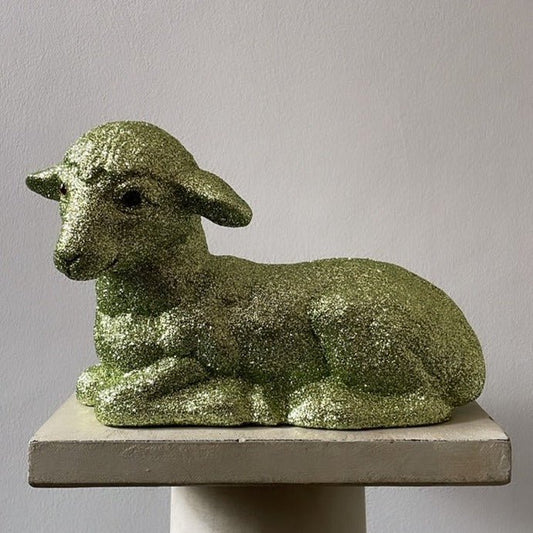 Moss Green Glitter Lamb | Ino Schaller - Bon Ton goods