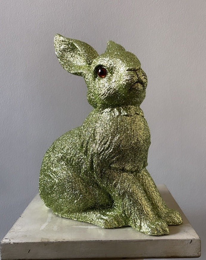 Moss Green Glitter Large Bunny | Ino Schaller - Bon Ton goods