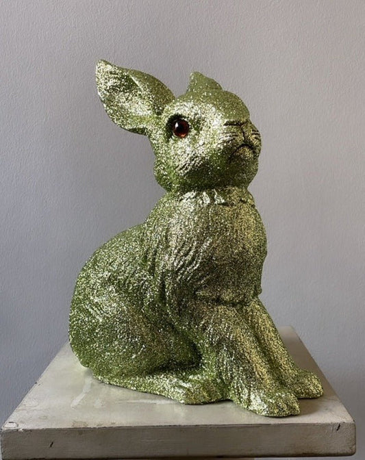 Moss Green Glitter Large Bunny | Ino Schaller - Bon Ton goods