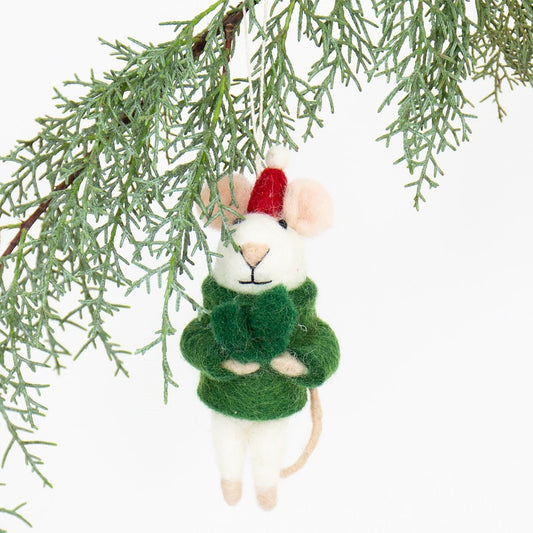 Mouse Santa Christmas Ornament - Bon Ton goods