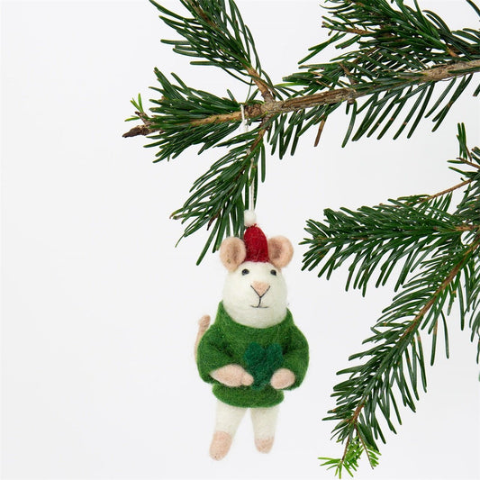 Mouse Santa Christmas Ornament - Bon Ton goods