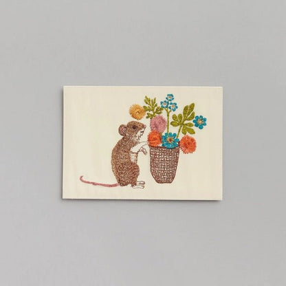Mouse with Flowers Card - Bon Ton goods