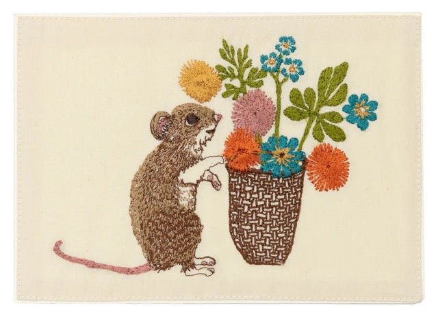 Mouse with Flowers Card - Bon Ton goods