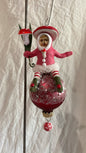 Mushroom Child On Ball Ornament - Vintage by Crystal | Vintage by Crystal Spun Cotton Ornament - Bon Ton goods