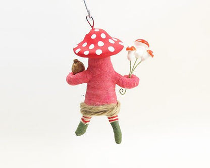 Mushroom Top Gnome Ornament - Vintage by Crystal | Vintage by Crystal Spun Cotton Ornament - Bon Ton goods