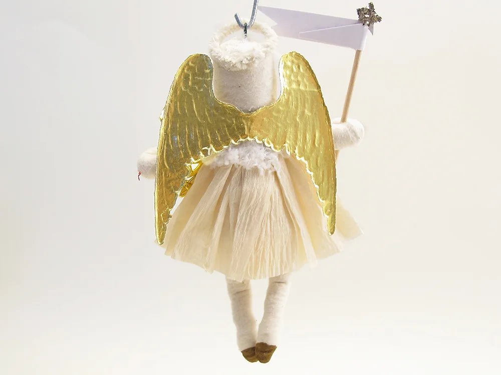 Musical Angel Ornament - Vintage by Crystal | Vintage by Crystal Spun Cotton Ornament - Bon Ton goods