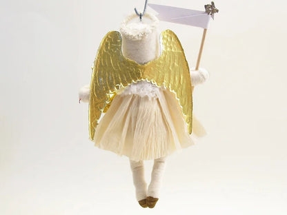 Musical Angel Ornament - Vintage by Crystal | Vintage by Crystal Spun Cotton Ornament - Bon Ton goods