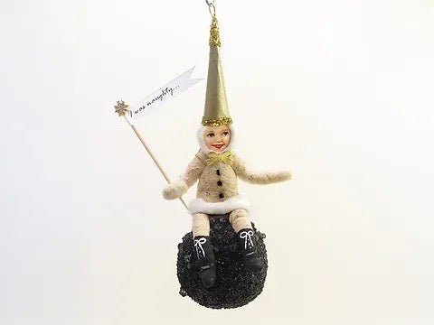 Naughty Coal Child - Vintage Inspired Spun Cotton | Vintage by Crystal Spun Cotton Ornament - Bon Ton goods