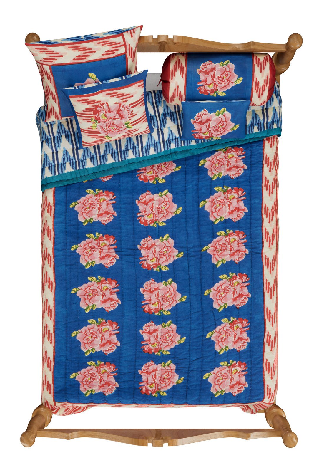 Nina Rose Blue Quilt –220X270 | Lisa Corti - Bon Ton goods
