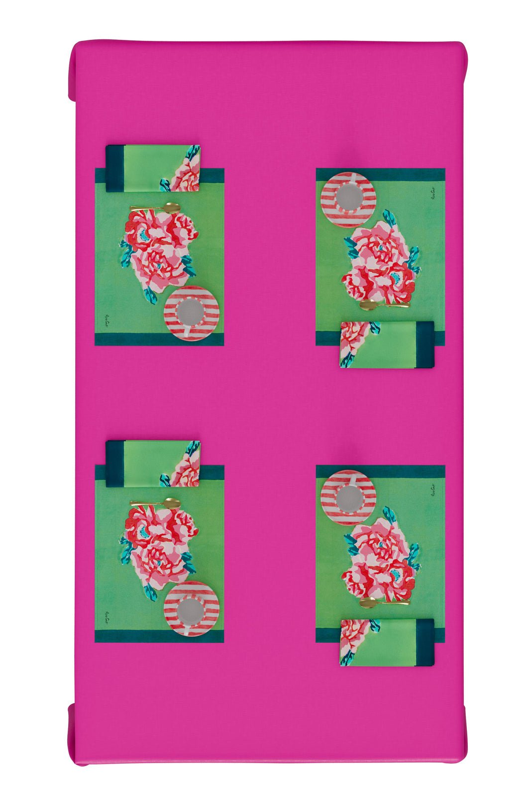 Nina Rose Mint Placemat | Lisa Corti - Bon Ton goods