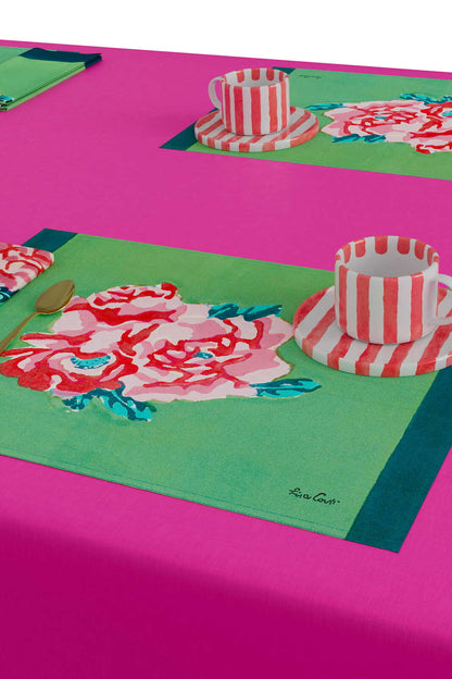Nina Rose Mint Placemat | Lisa Corti - Bon Ton goods