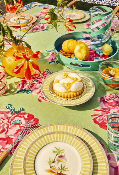 Nina Rose Mint Tablecloth - 180 x 180 | Lisa Corti - Bon Ton goods