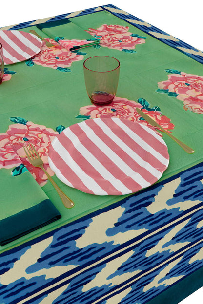 Nina Rose Mint Tablecloth - 180 x 180 | Lisa Corti - Bon Ton goods