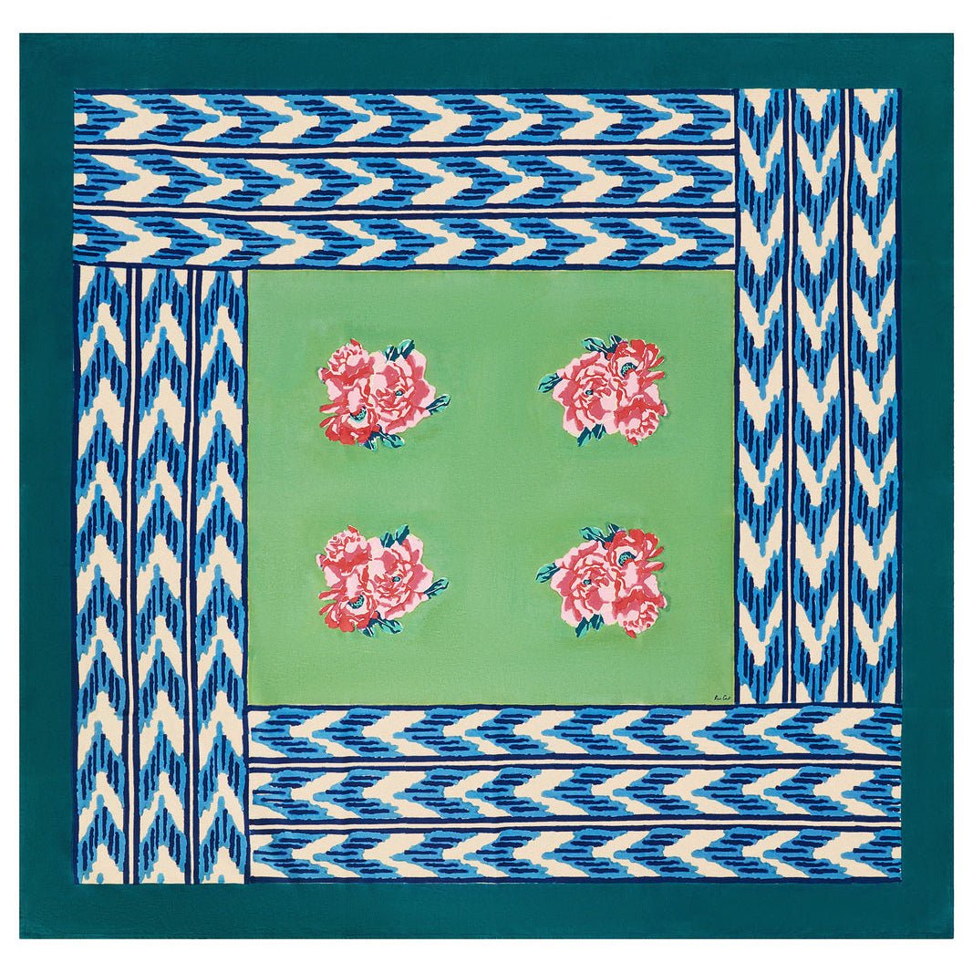 Nina Rose Mint Tablecloth - 180 x 180 | Lisa Corti - Bon Ton goods