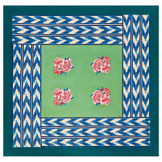 Nina Rose Mint Tablecloth - 180 x 180 | Lisa Corti - Bon Ton goods