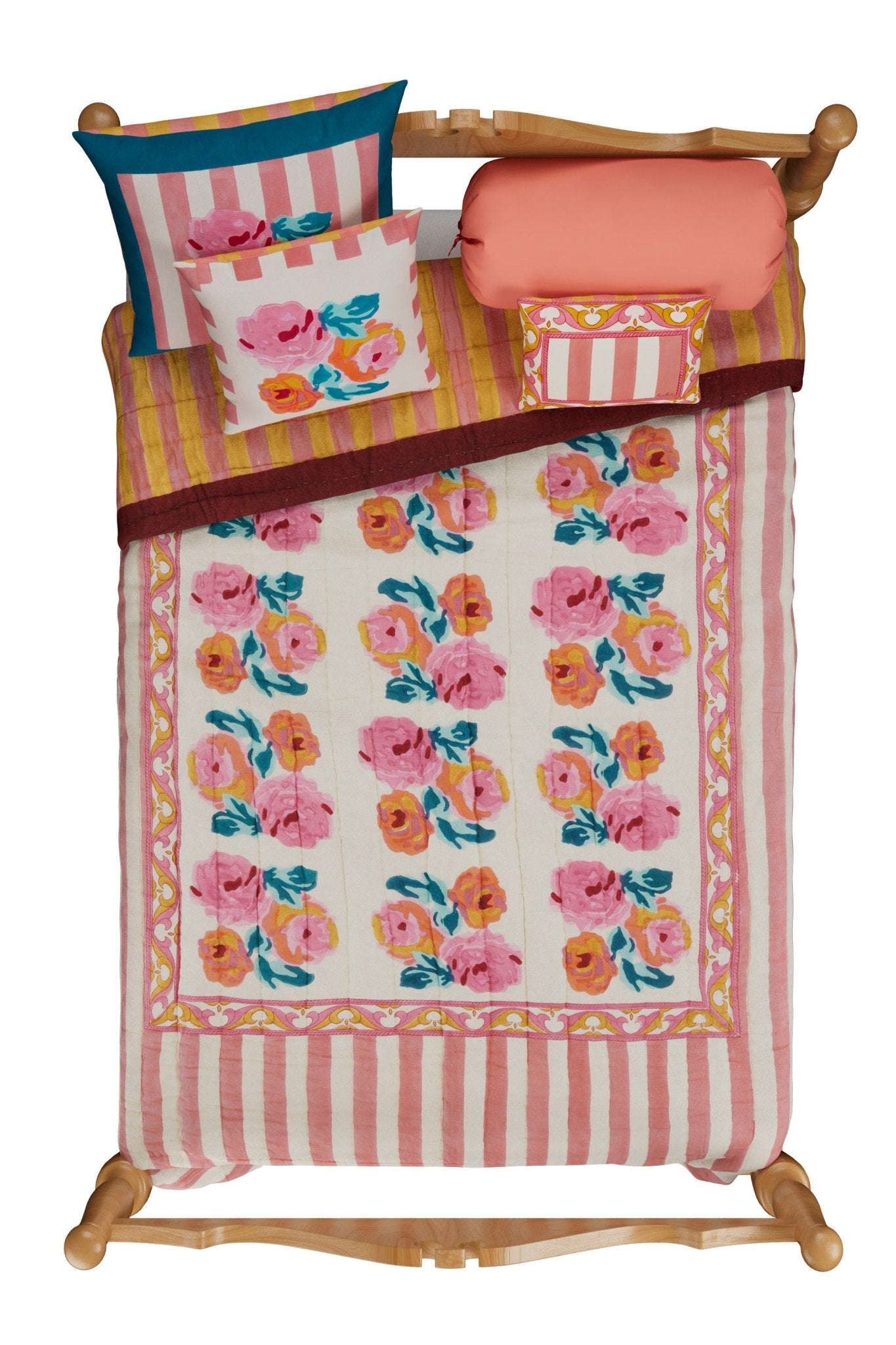 Nizam Flower Cream Pink Cushion Cover 45x45 | Lisa Corti - Bon Ton goods