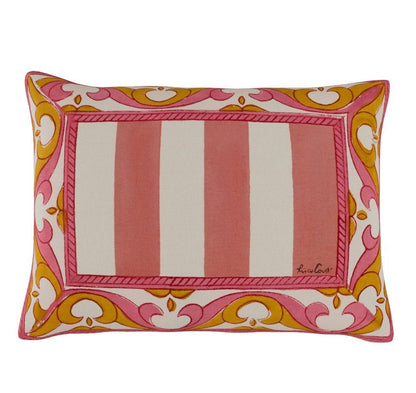Nizam Flower Cream Pink Cushion | Lisa Corti - Bon Ton goods