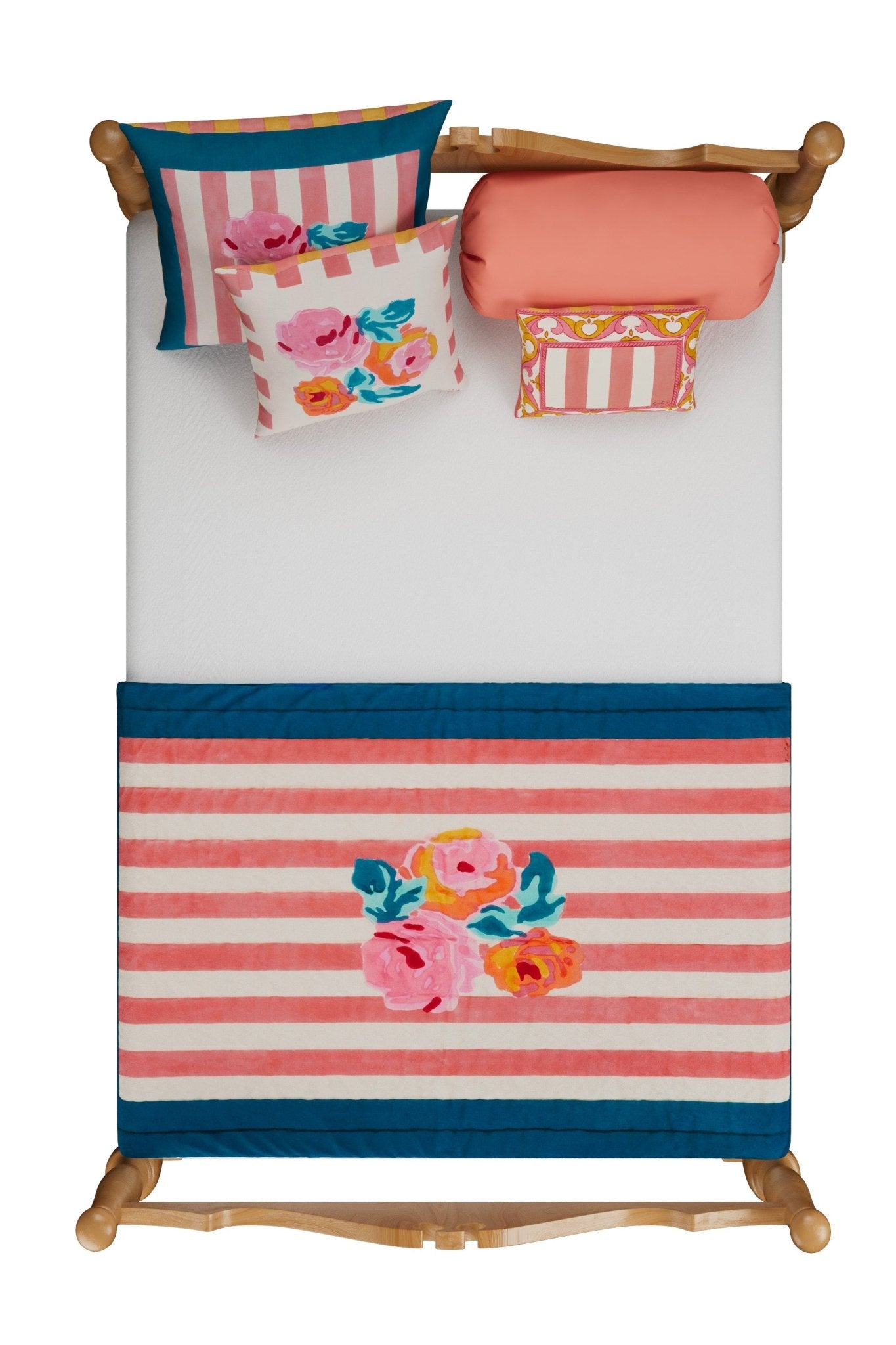 Nizam Flower Cream Pink Cushion | Lisa Corti - Bon Ton goods