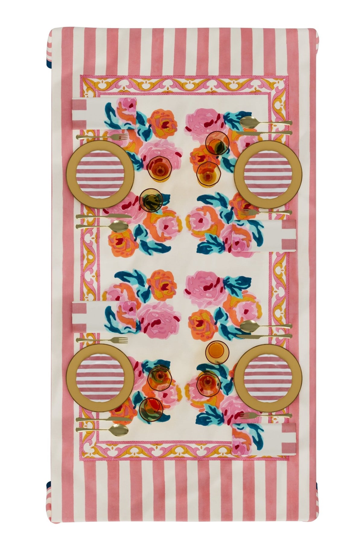 Nizam Flower Cream Pink Napkins | Lisa Corti - Bon Ton goods
