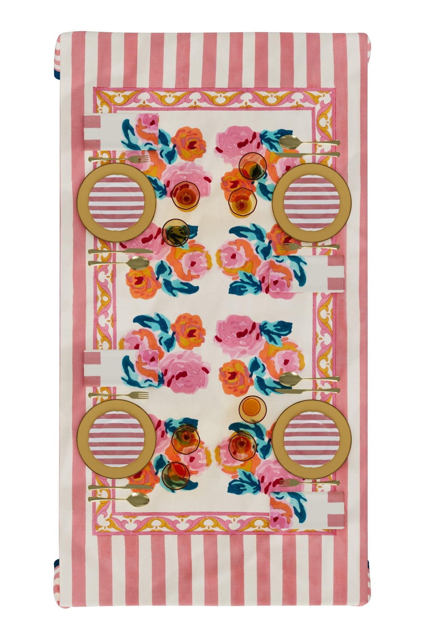 Nizam Flower Cream Pink Napkins | Lisa Corti - Bon Ton goods