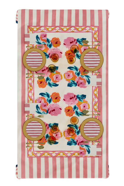 Nizam Flower Cream Pink Napkins | Lisa Corti - Bon Ton goods