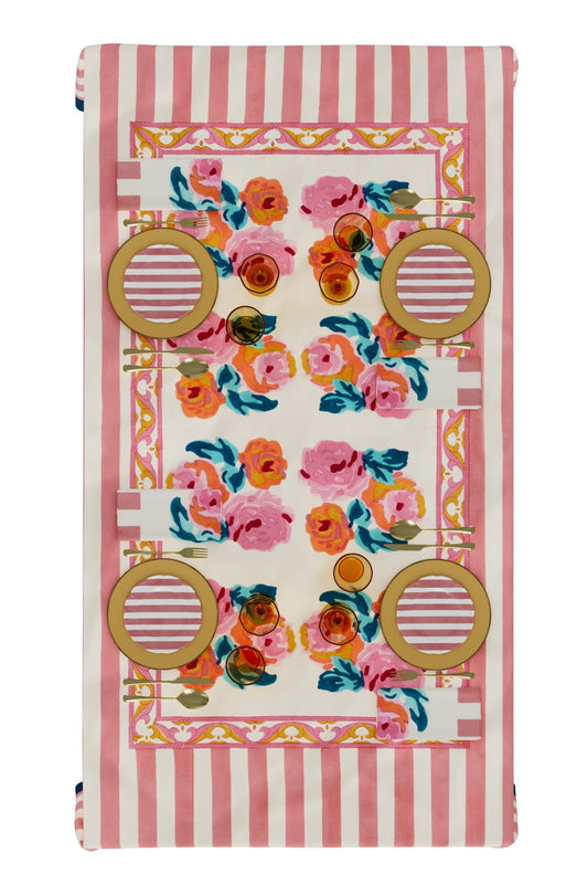 Nizam Flower Cream Pink Napkins | Lisa Corti - Bon Ton goods