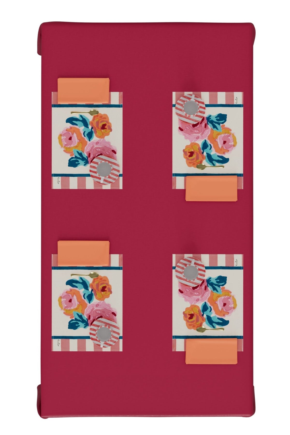 Nizam Flower Cream Pink Placemat | Lisa Corti - Bon Ton goods