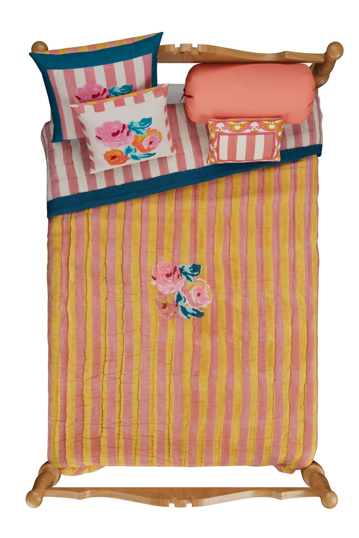 Nizam Flower Cream Pink Quilt – 220X270 | Lisa Corti - Bon Ton goods