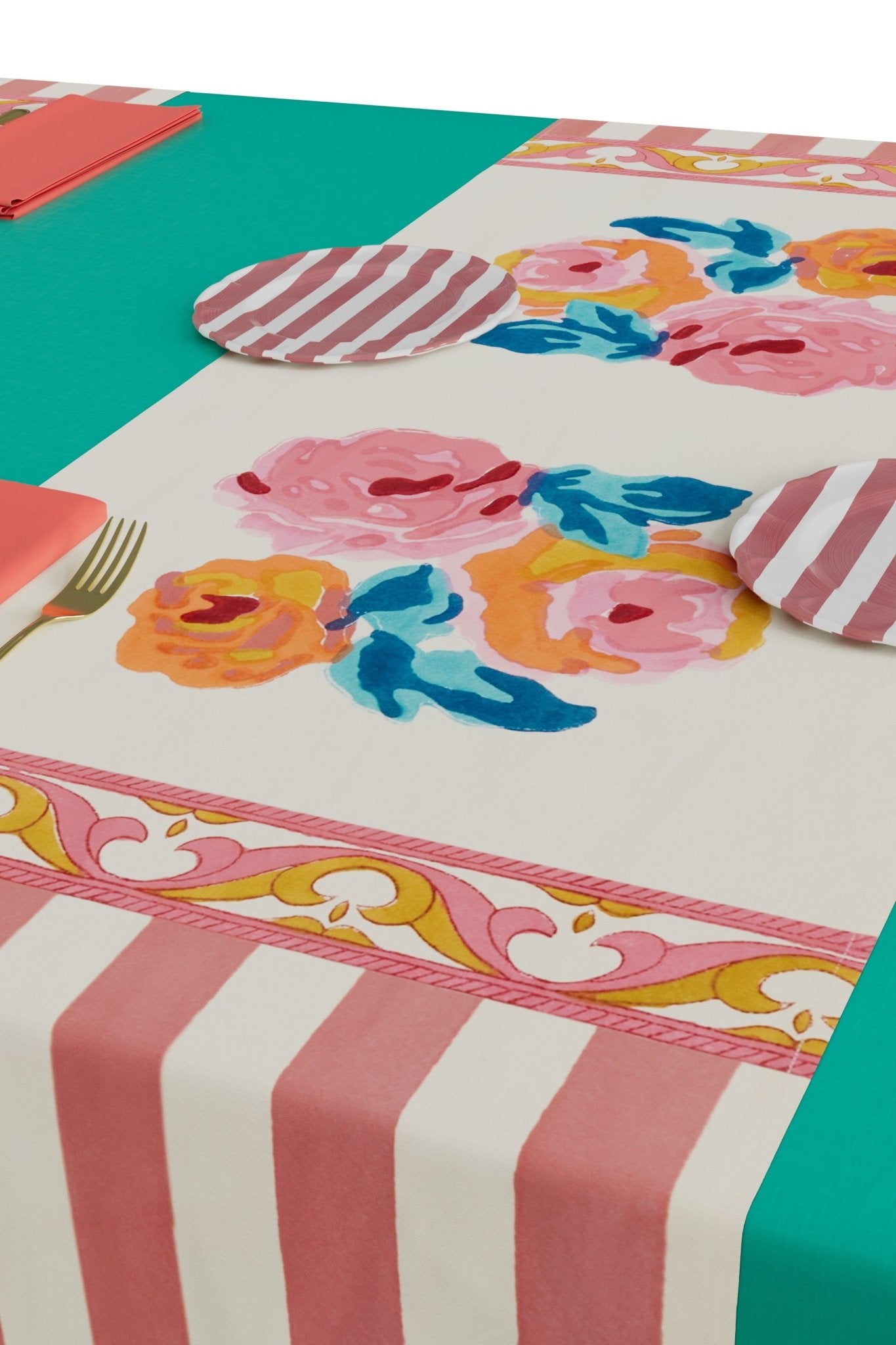 Nizam Flower Cream Pink Runner – 50X150 | Lisa Corti - Bon Ton goods