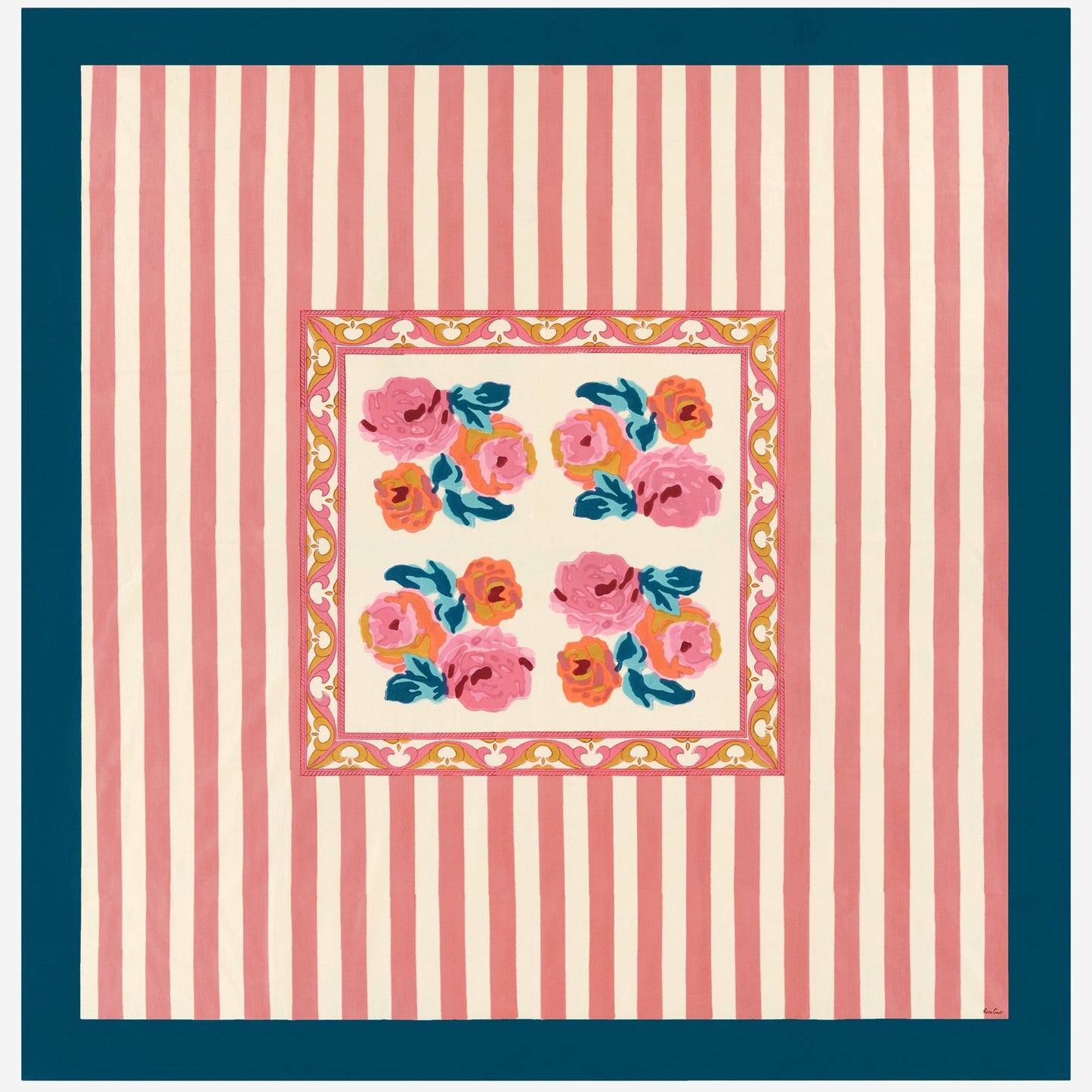 Nizam Flower Cream Pink - Tablecloth 180x180 | Lisa Corti - Bon Ton goods