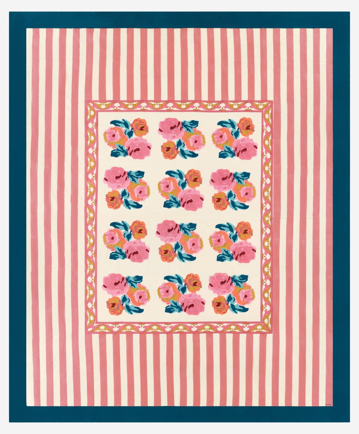 Nizam Flower Cream Pink - Tablecloth 220x270 | Lisa Corti - Bon Ton goods