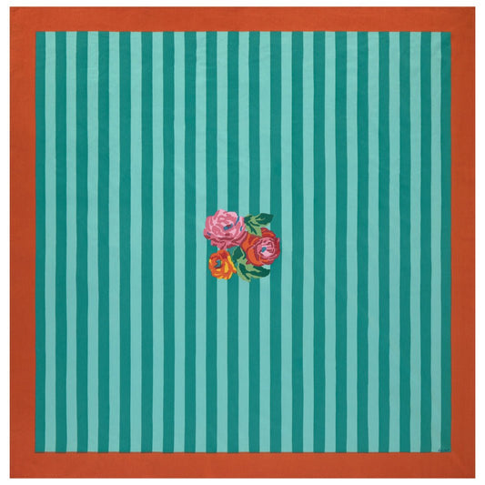 Nizam Stripes Aqua-Veronese Tablecloth – 180X180 | Lisa Corti - Bon Ton goods