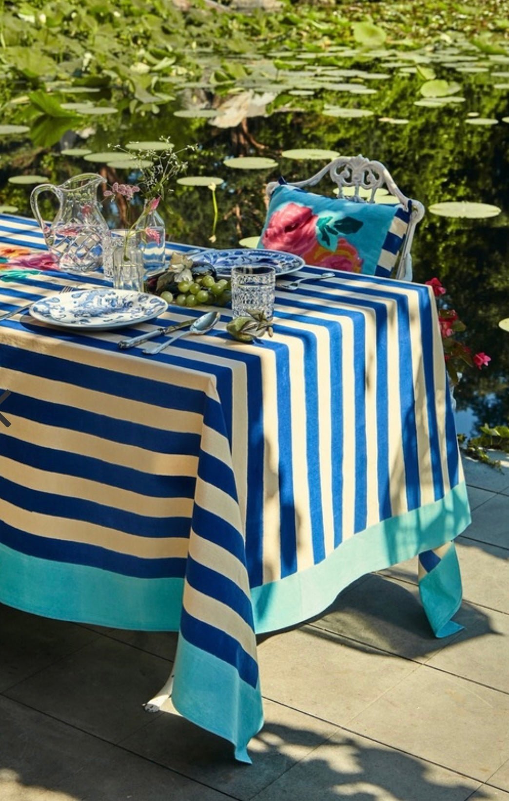 Nizam Stripes Blue Natural Cotton Cloth - 220x350 | Lisa Corti - Bon Ton goods
