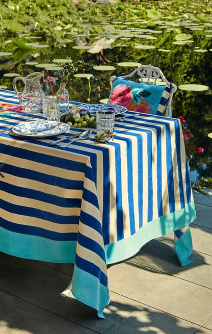 Nizam Stripes Blue Natural Cotton Cloth - 220x350 | Lisa Corti - Bon Ton goods